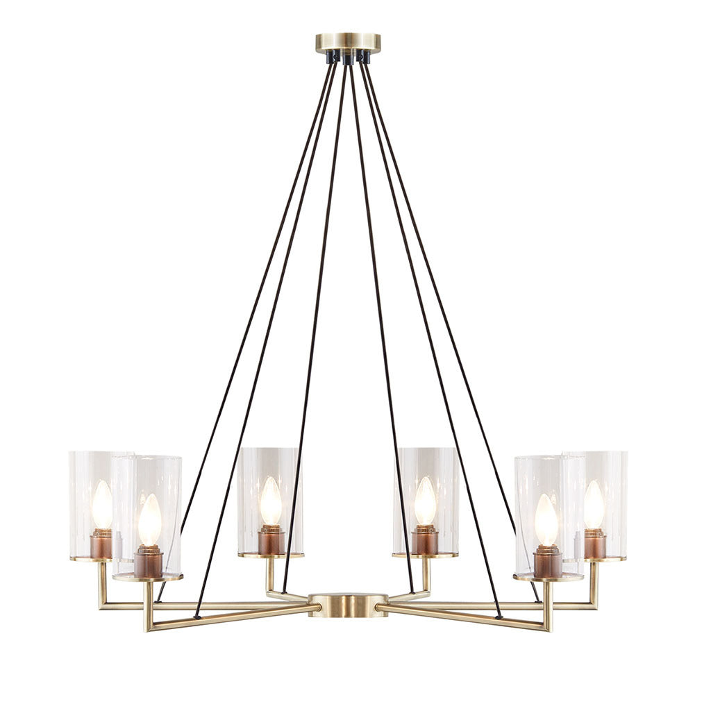 Trenton 6 Light Chandelier with Cylinder Glass