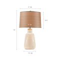 Boho Textured Ceramic Table Lamp Ivory Polyester