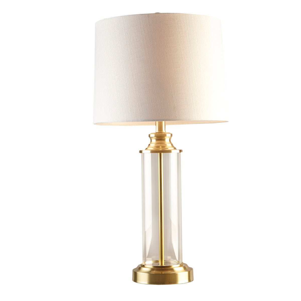 Clarity Glass Cylinder Table Lamp Set Of 2 Gold Cotton