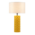 Geometric Ceramic Table Lamp Yellow Polyester