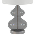 Ellipse Curved Glass Table Lamp, Set Of 2 Gray Cotton