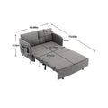 Coolmore Convertible Sleeper Sofa Bed, Modern Velvet Loveseat Couch With Pull Out Bed, Small Beautiful Seat Futon Sofa Bed With Headboard, 2 Pillows & Side Pockets For Living Room Light Grey Linen