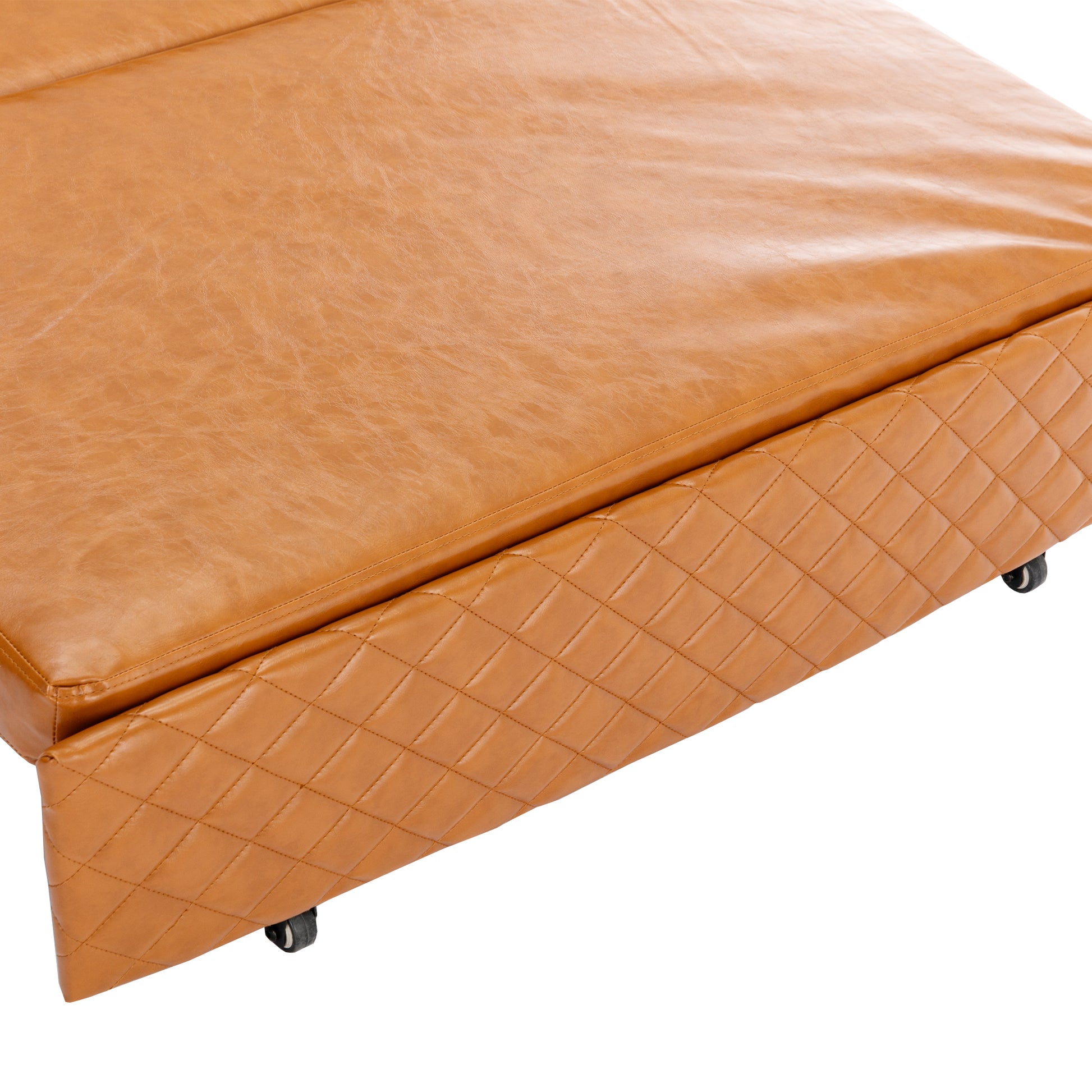 Coolmore Convertible Sleeper Sofa Bed, Modern Velvet Loveseat Couch With Pull Out Bed, Small Beautiful Seat Futon Sofa Bed With Headboard, 2 Pillows & Side Pockets For Living Room Brown Pu