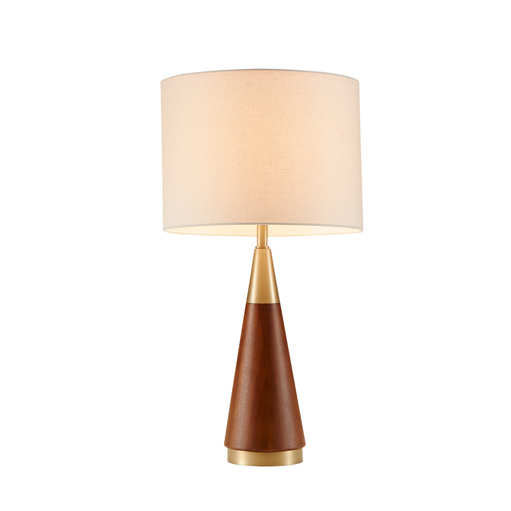 Triangular Table Lamp Gold Brown Polyester