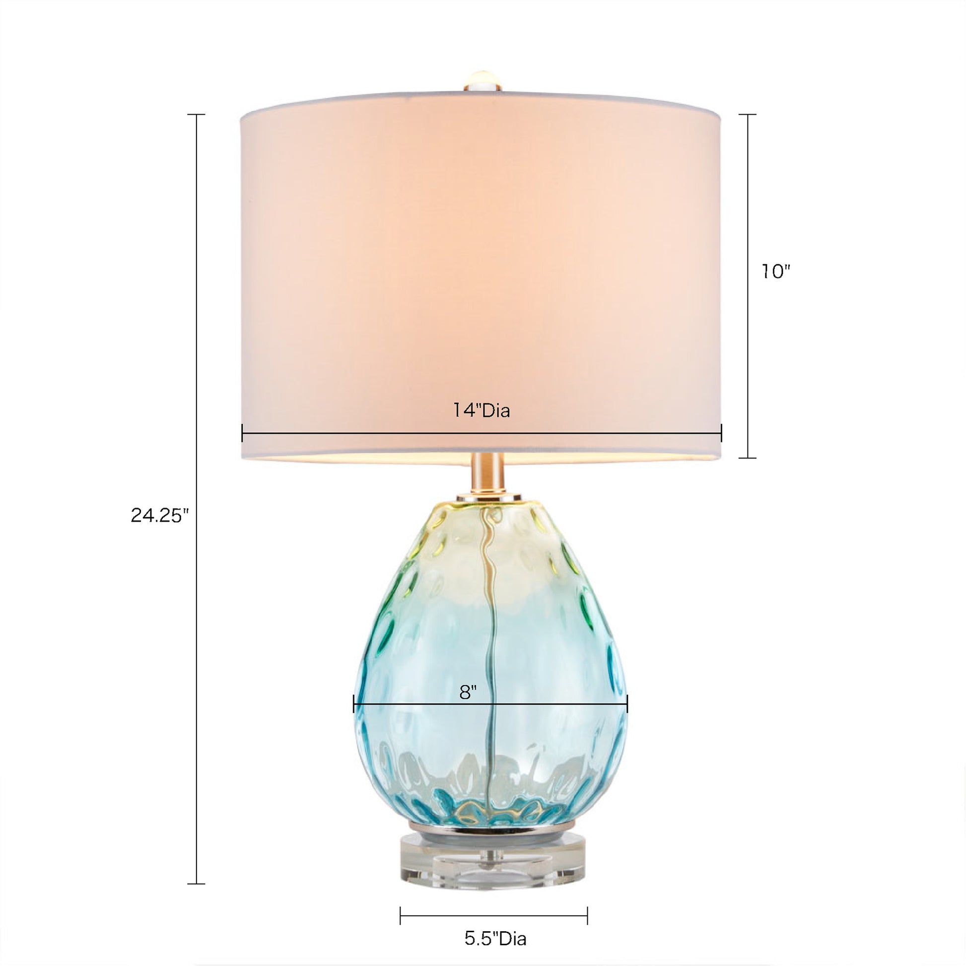 Ombre Glass Table Lamp Blue Cotton