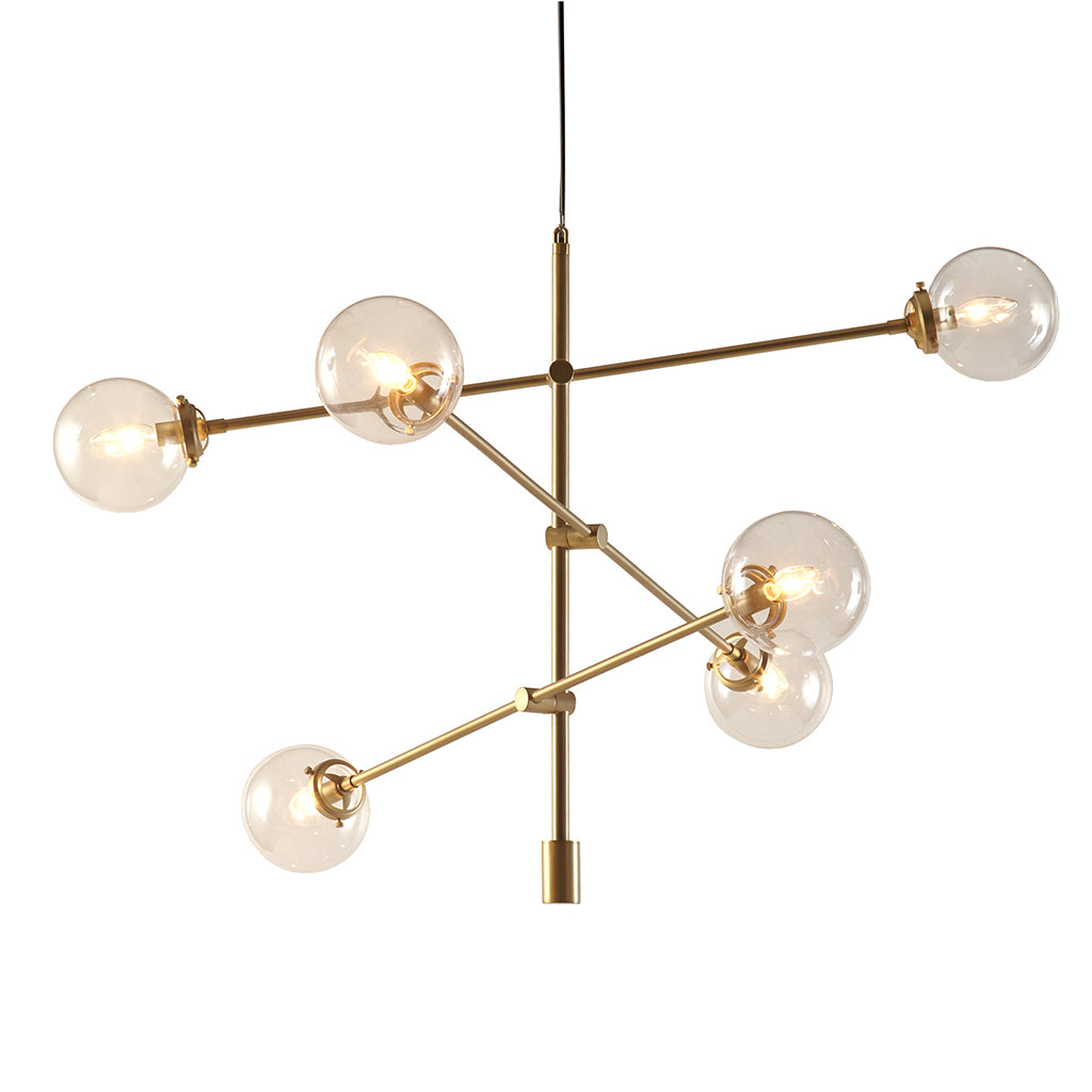 Cyrus 6 Globe Light Architectural Metal Chandelier gold-cotton