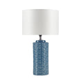 Geometric Ceramic Table Lamp Blue Polyester