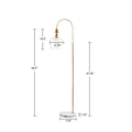 Arched Floor Lamp With Marble Base Gold Cotton