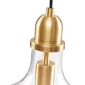 Bell Shaped Glass Pendant Gold Cotton