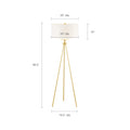 Pacific Metal Tripod Floor Lamp With Glass Shade Gold Cotton