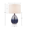 Ombre Glass Table Lamp Dark Blue Cotton