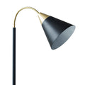 Arched Metal Floor Lamp With Chimney Shade Matte Black Iron