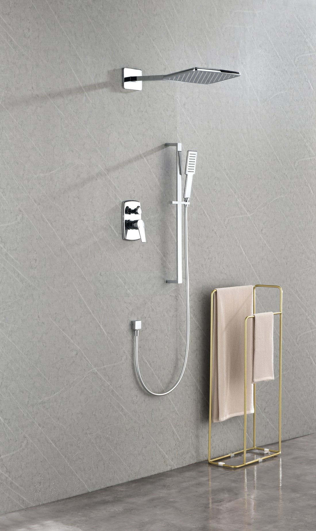 Shower System with Shower Head, Hand Shower,