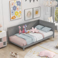 Twin Size Wood Daybed Sofa Bed, Gray gray-solid wood+mdf