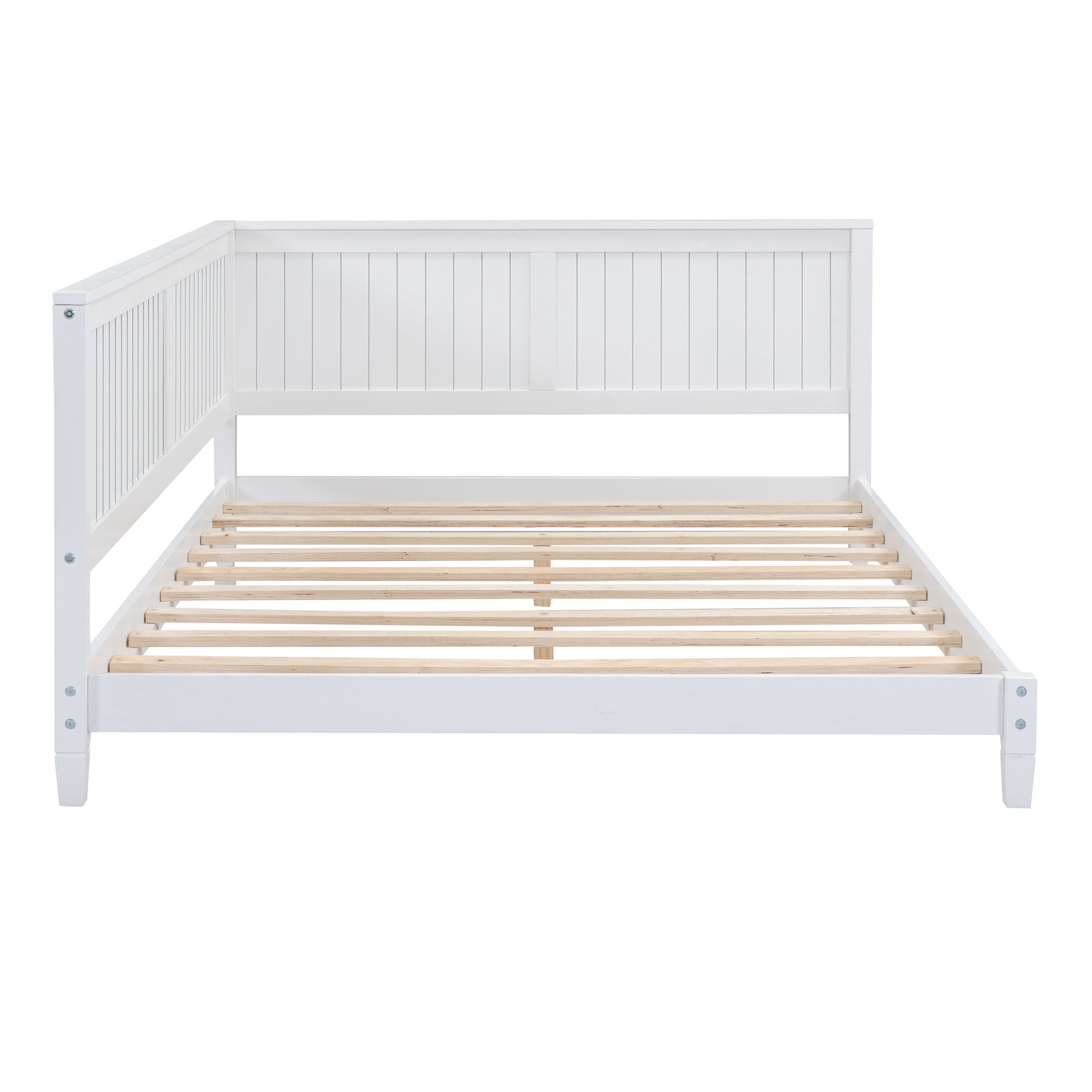 Full Size Wood Daybed Sofa Bed, White white-solid wood+mdf