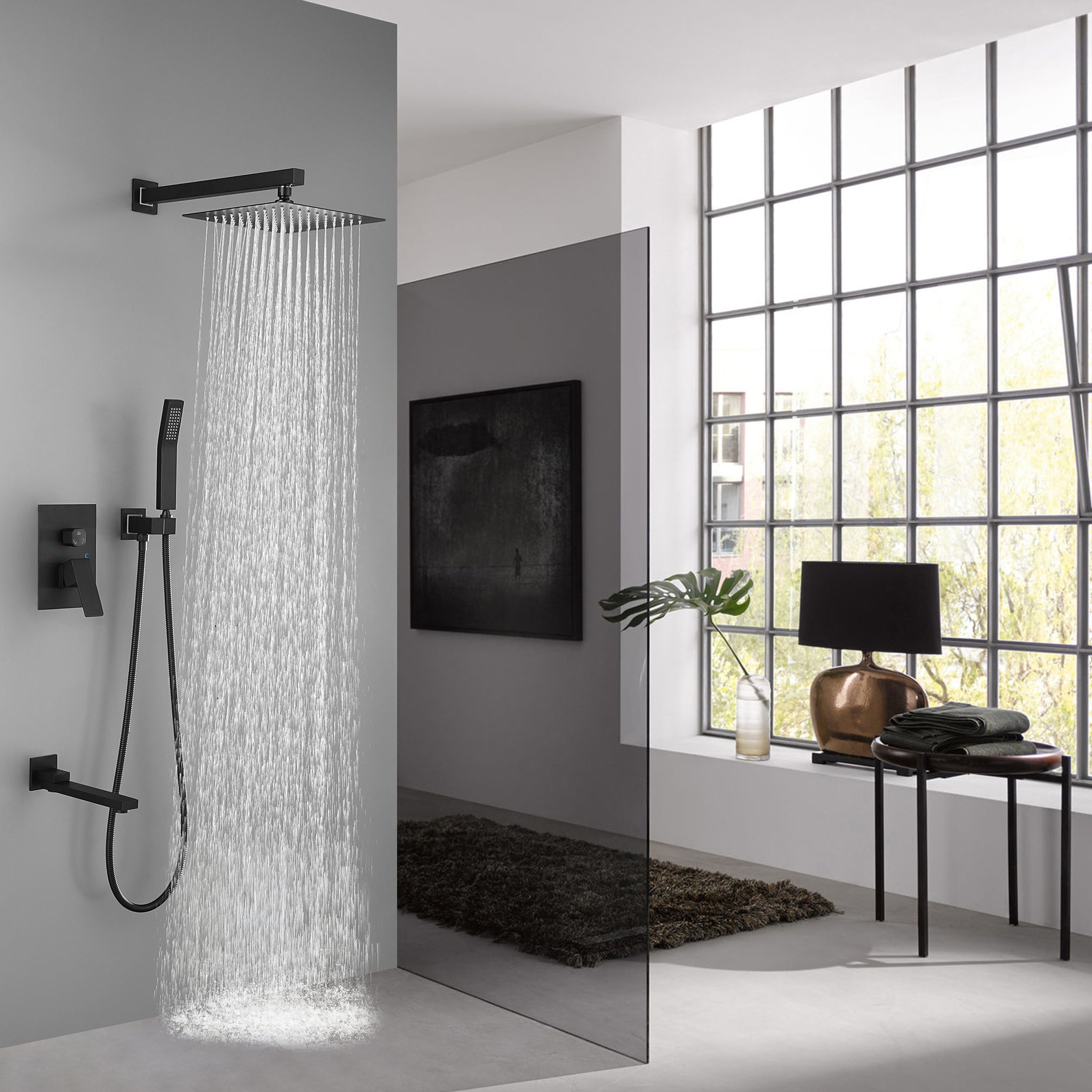 Shower System 16 Inch Square Bathroom Luxury Rain