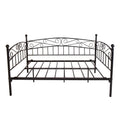 Metal Daybed Frame Multifunctional Mattress Foundation Bed Sofa With Headboard, Twin, Black Box Spring Not Required Twin Black Metal Bedroom Metal