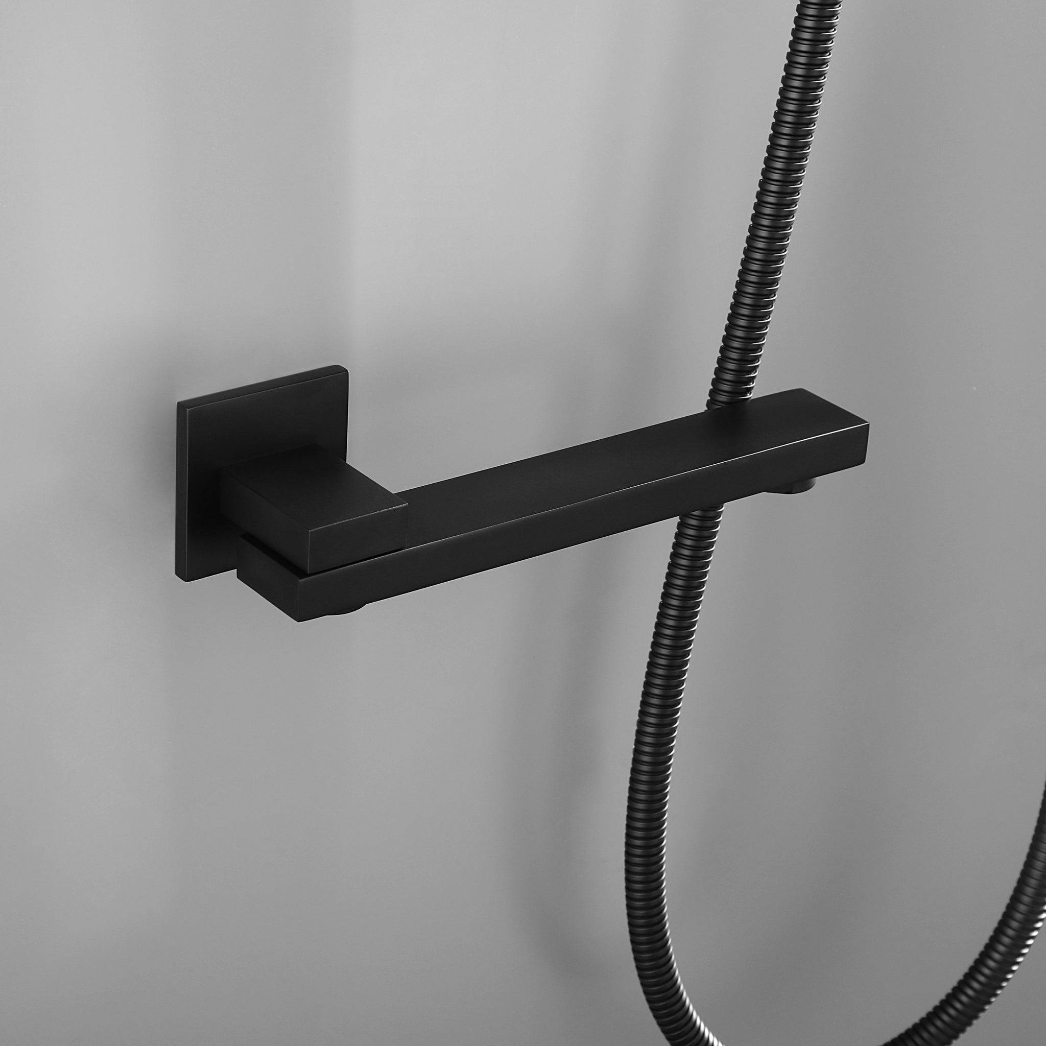 Shower System 16 Inch Square Bathroom Luxury Rain matte black-brass