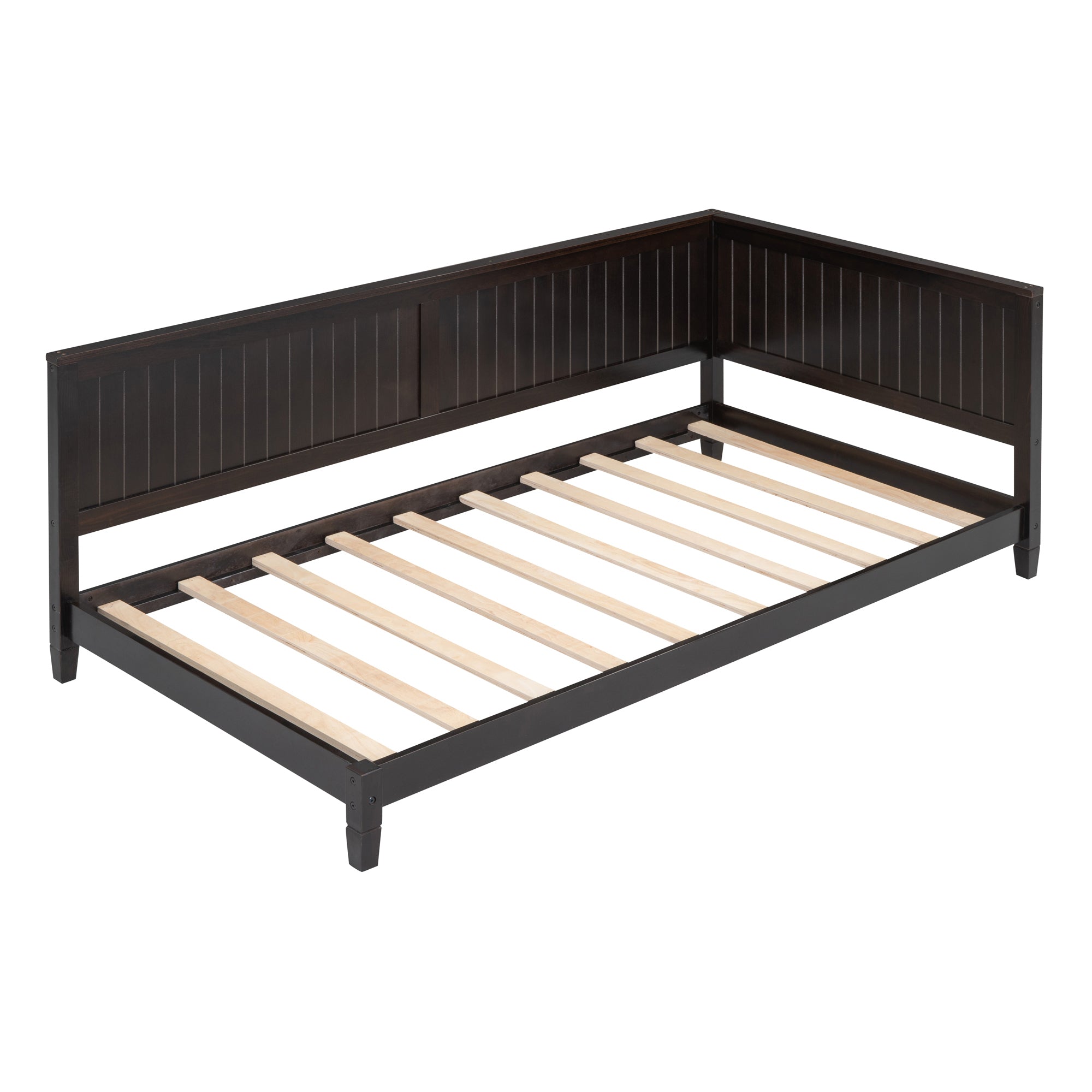 Twin Size Wood Daybed Sofa Bed, Espresso espresso-solid wood+mdf