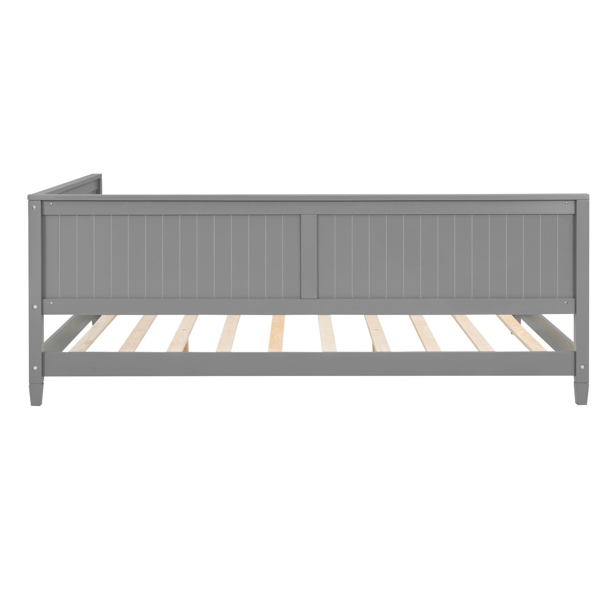 Full Size Wood Daybed Sofa Bed, Gray gray-solid wood+mdf