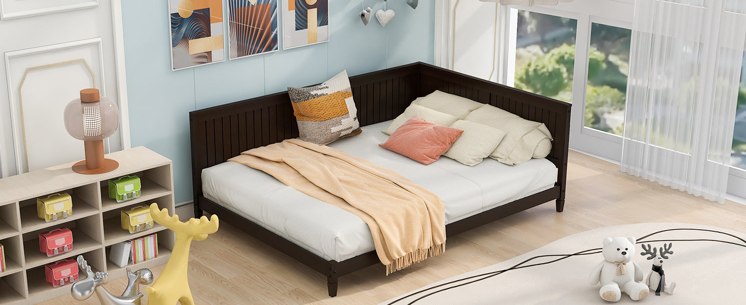 Full Size Wood Daybed Sofa Bed, Espresso espresso-solid wood+mdf
