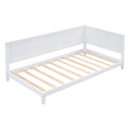 Twin Size Wood Daybed Sofa Bed, White white-solid wood+mdf