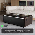 Modern Smart Coffee Table with Built in Fridge black brown-built-in outlets or usb-primary