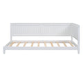 Twin Size Wood Daybed Sofa Bed, White white-solid wood+mdf