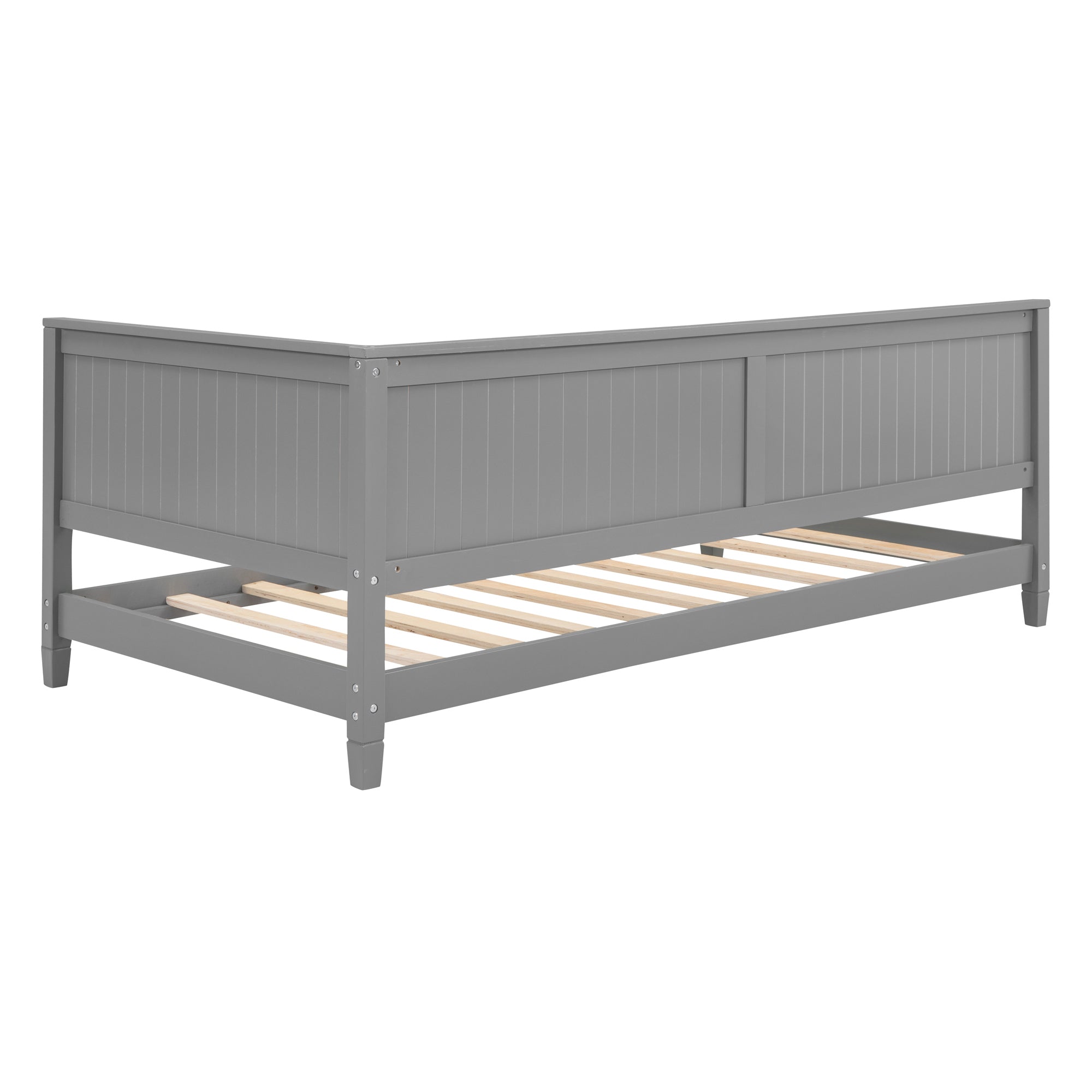 Twin Size Wood Daybed Sofa Bed, Gray gray-solid wood+mdf