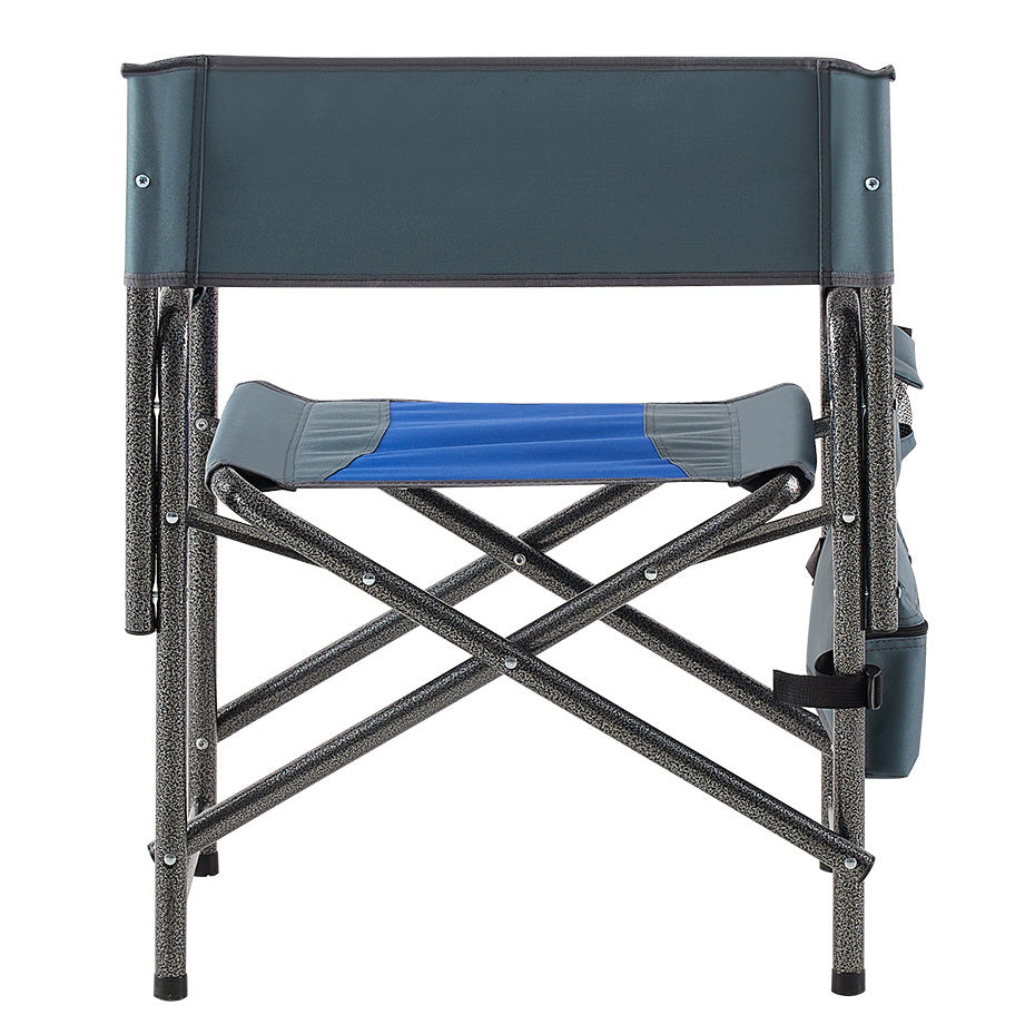 2 Piece Padded Folding Outdoor Chair With Storage Pockets,Lightweight Oversized Directors Chair For Indoor, Outdoor Camping, Picnics And Fishing,Blue Grey Blue Grey Steel