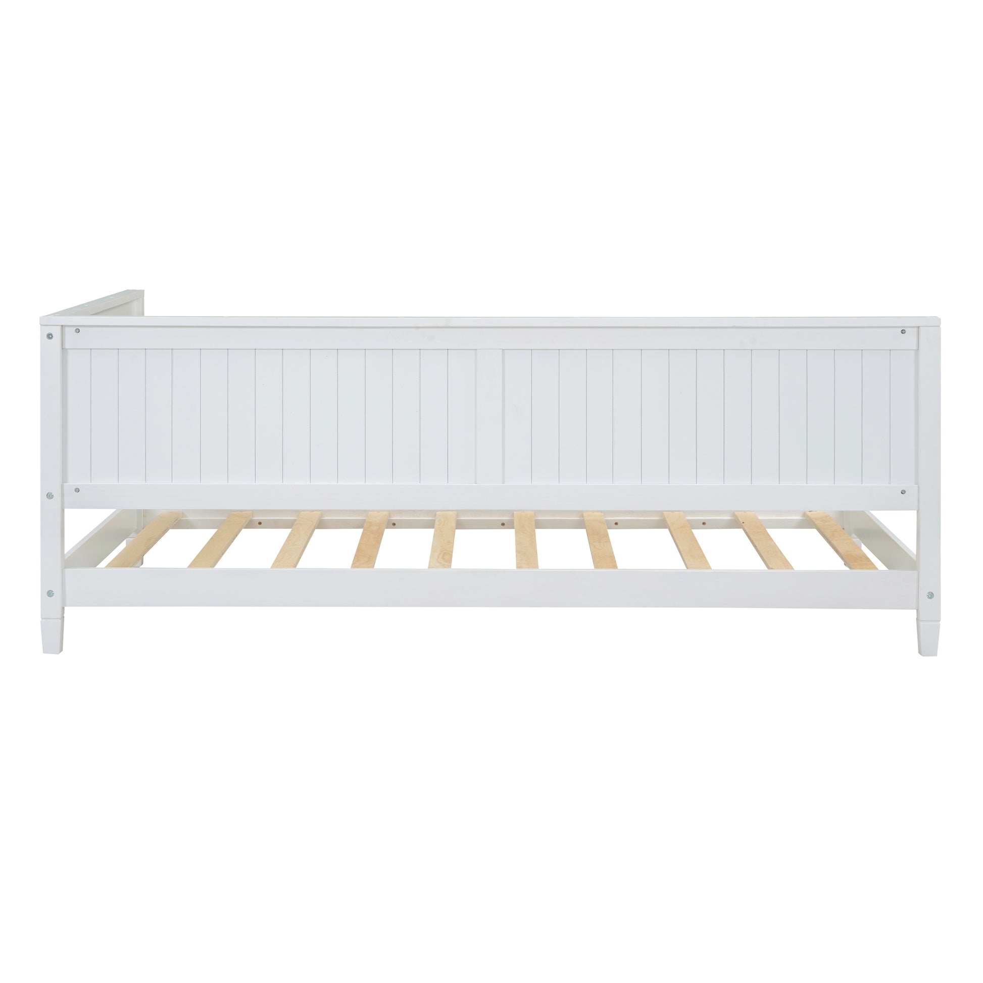 Twin Size Wood Daybed Sofa Bed, White White Solid Wood Mdf