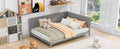 Full Size Wood Daybed Sofa Bed, Gray gray-solid wood+mdf