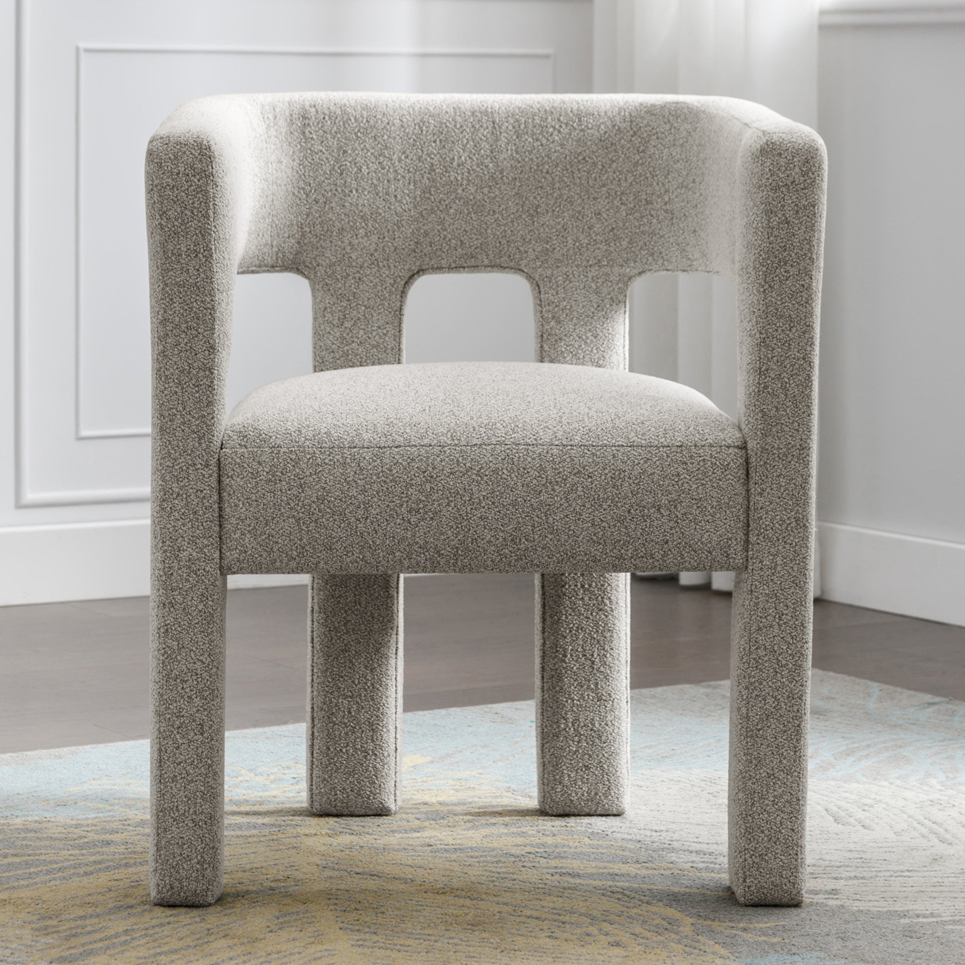 Contemporary Designed Fabric Upholstered Accent Chair Dining Chair For Living Room, Bedroom, Dining Room, Gray Gray Linen