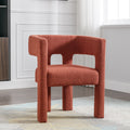 Contemporary Designed Fabric Upholstered Accent Chair Dining Chair For Living Room, Bedroom, Dining Room, Orange Orange Linen