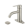 Waterfall Spout Bathroom Faucet,Single Handle Bathroom Vanity Sink Faucet Brushed Nickel Stainless Steel