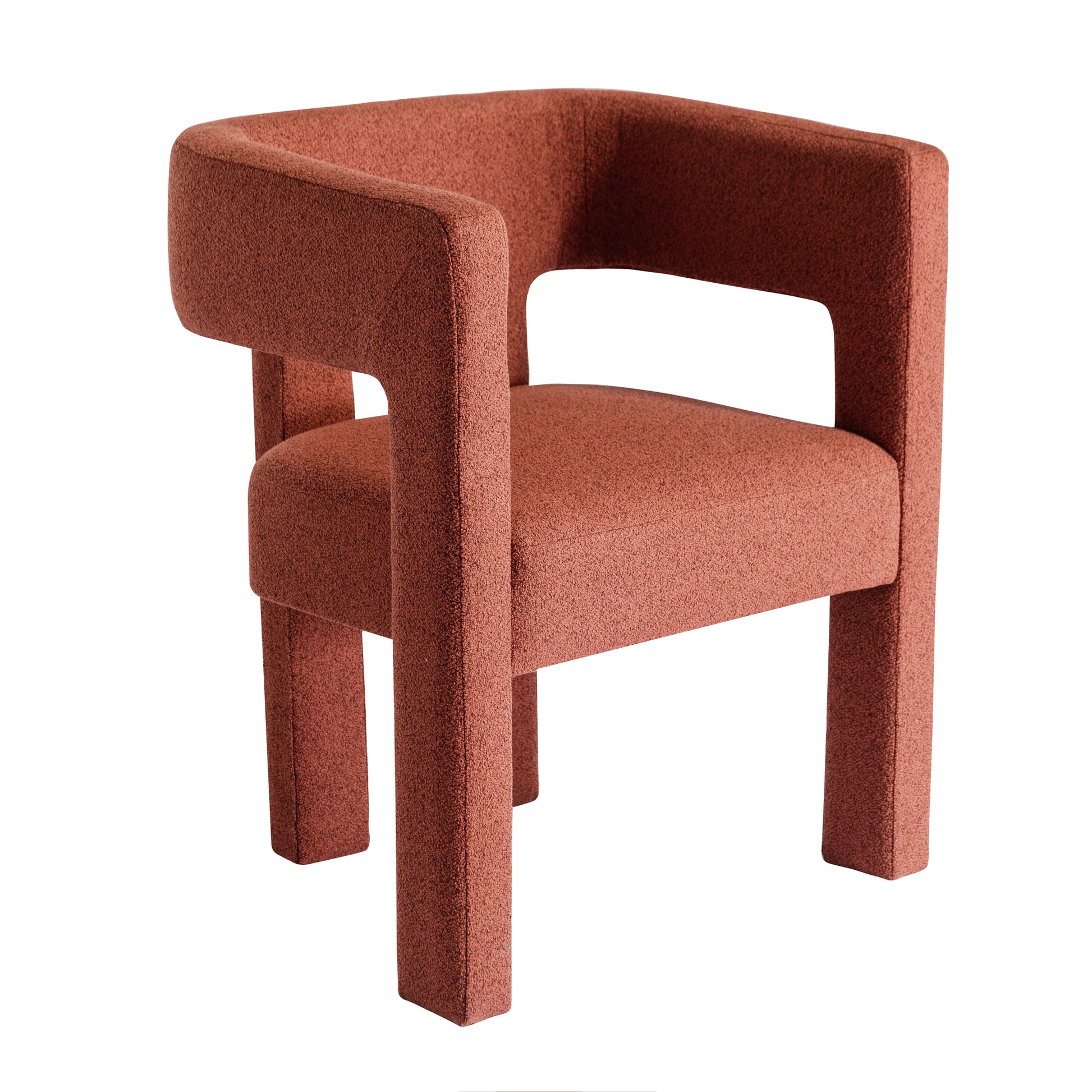 Contemporary Designed Fabric Upholstered Accent Chair Dining Chair For Living Room, Bedroom, Dining Room, Orange Orange Linen