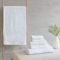 Sustainable Antimicrobial Bath Towel 6 Piece Set White Polyester