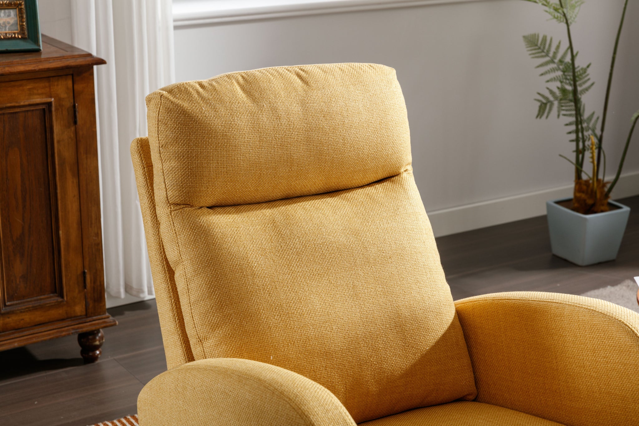 COOLMORE living room Comfortable rocking chair living yellow-linen