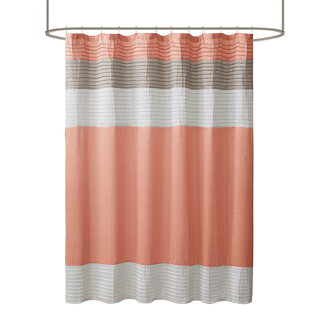 Faux Silk Shower Curtain Coral Polyester