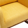 Coolmore Rocking Chair, Modern Glider Chair, Recliner Armchair With Wood Legs And Side Pocket, Nursery Rocking Accent Chair With High Back For Living Room Bedroom Yellow Linen Yellow Foam Linen