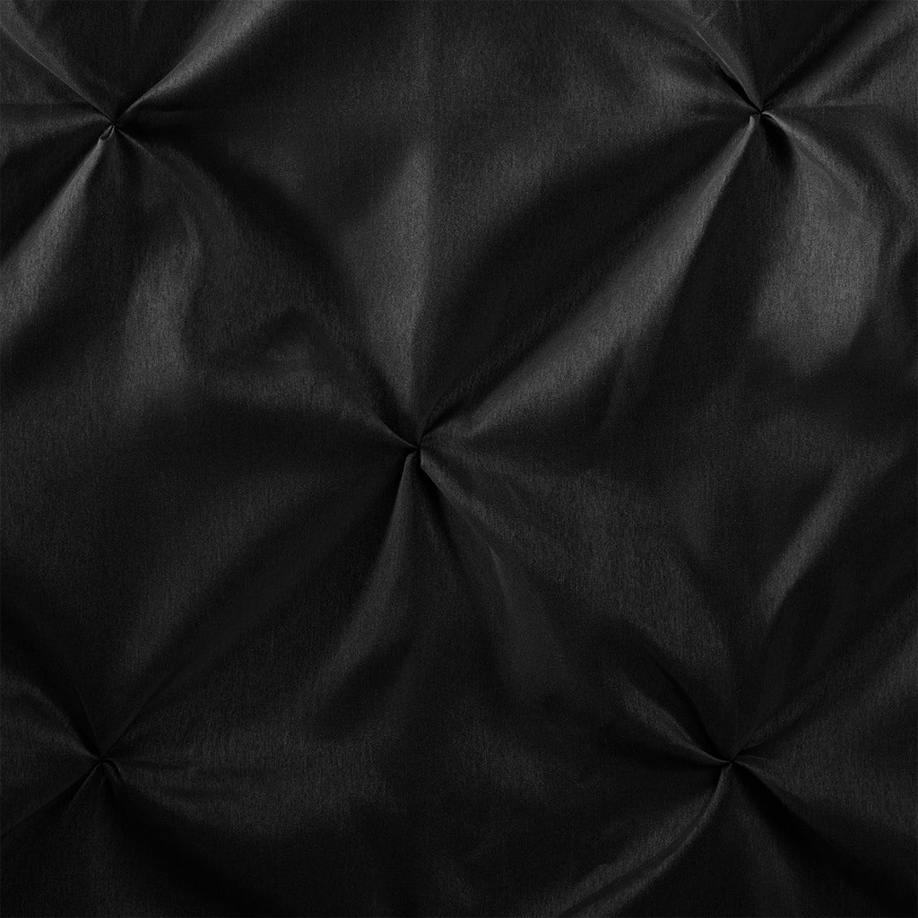 Tufted Semi Sheer Shower Curtain Black Polyester