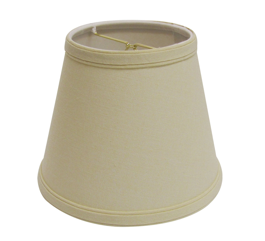 Slant Empire Hardback Lampshade With Bulb Clip, Beige Beige Linen