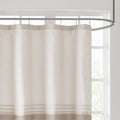 Printed And Embroidered Shower Curtain Neutral Microfiber