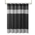 Faux Silk Shower Curtain Black Polyester