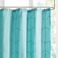 Printed Metallic Shower Curtain Aqua Silver Microfiber