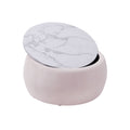 End Table With Storage, Round Accent Side Table With Removable Top For Living Room, Bedroom,Pink Pink Metal & Wood