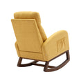 Coolmore Rocking Chair, Modern Glider Chair, Recliner Armchair With Wood Legs And Side Pocket, Nursery Rocking Accent Chair With High Back For Living Room Bedroom Yellow Linen Yellow Foam Linen