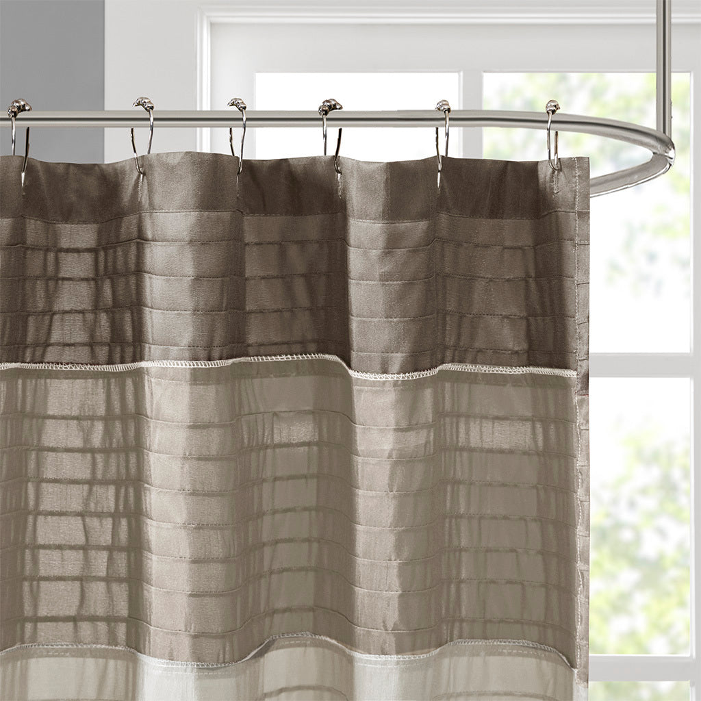 Faux Silk Shower Curtain Natural Polyester