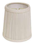 Slant Hardback Chandelier Lampshade With Flame Clip, White Set Of 6 White Broadcloth Pleat