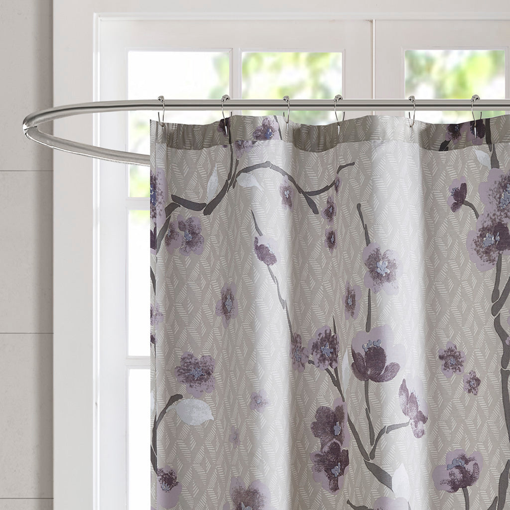 Cotton Shower Curtain Purple Cotton